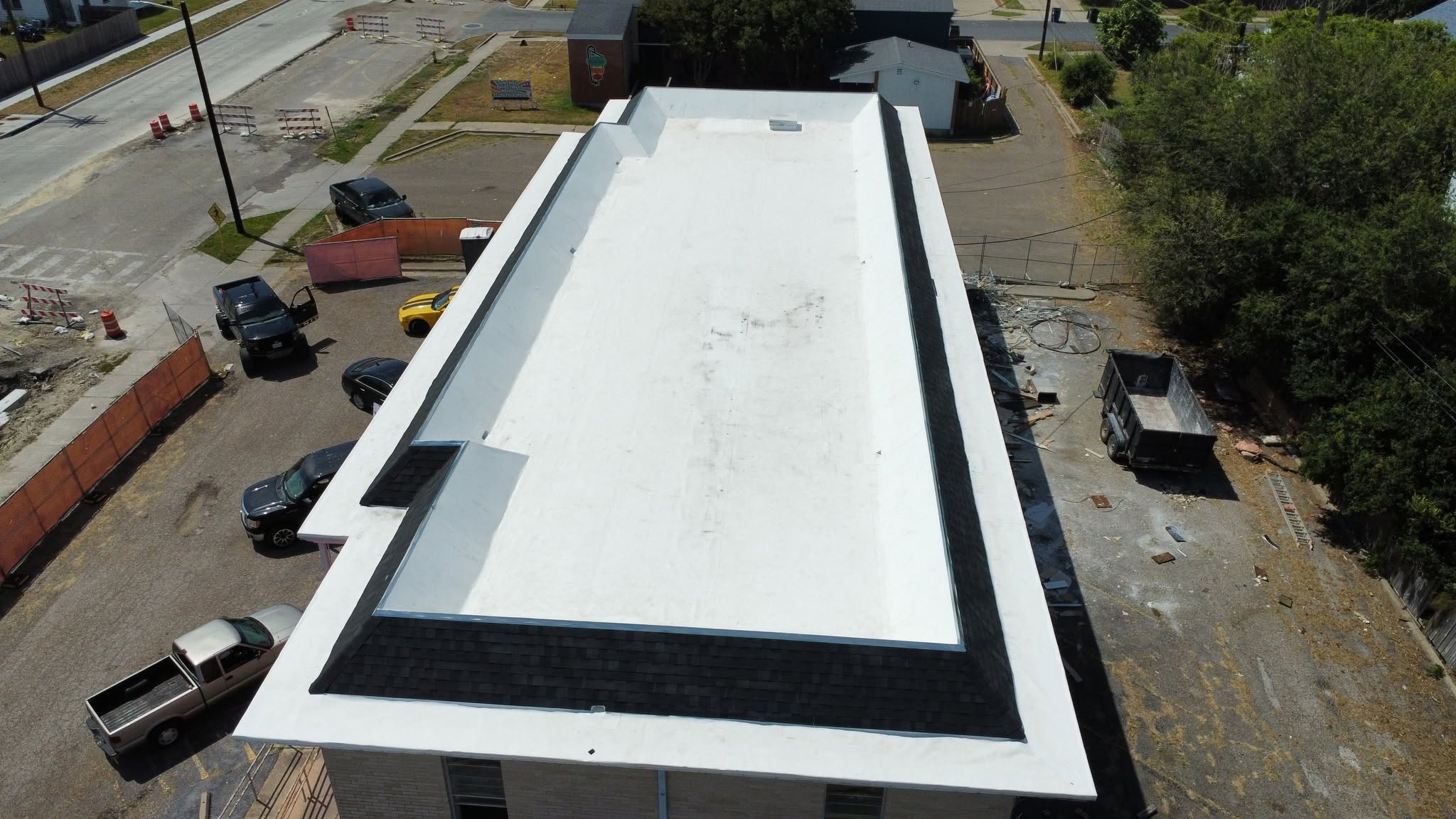 Commercial roof progress, Unique Roofing Corpus Christi